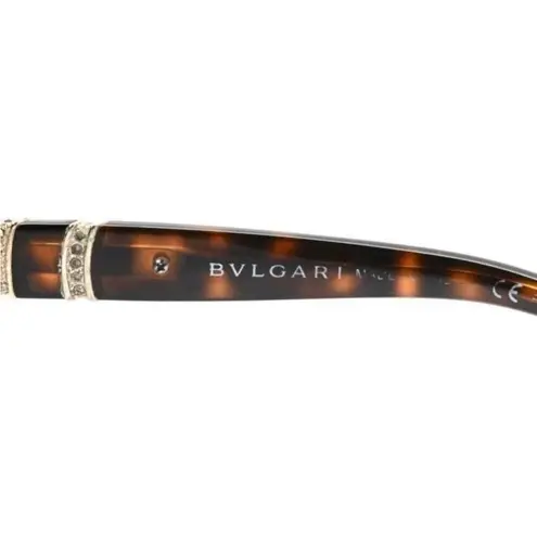 BVLGARI Crystal Embellished Cat Eye Tortoise Shell Sunglasses