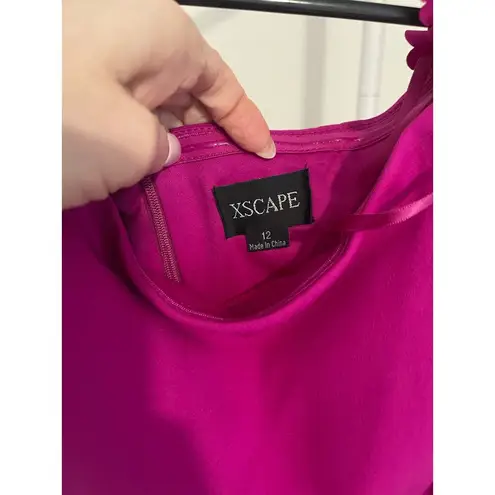 XScape Ruffle Detail Slim Scuba Gown