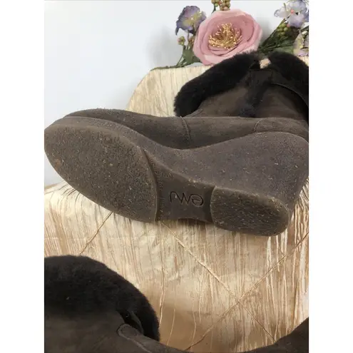 EMU Australia EMU Heighton Wedge Suede Boots Women 8 Brown Studded Dark Academia Size 6