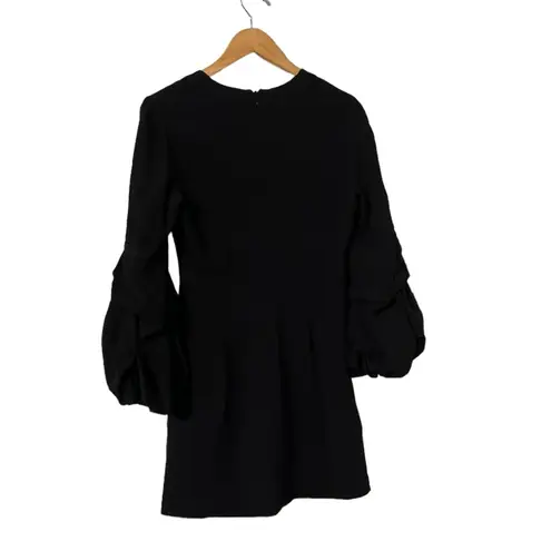 Alexis  Fia Plunging Black Balloon Ruffle Long Sleeve Dress