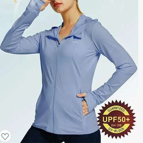 Women’s Willit 50+ Sun protection long sleeve hoodie Blue Size 3X