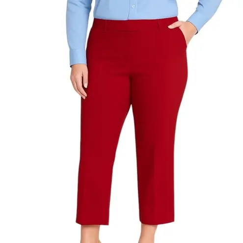 Worthington  Women’s Pants Modern Fit Mid Rise Crop Cherry Red Size 18 Plus