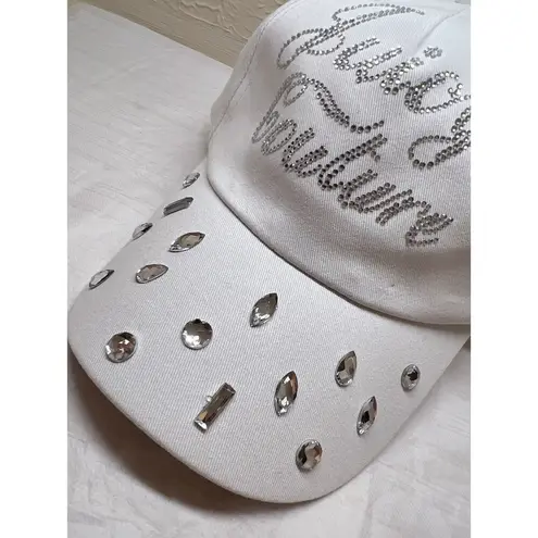 Juicy Couture  BLING RHINESTONE WOMENS WHITE BALL CAP Y2K O/S NWT