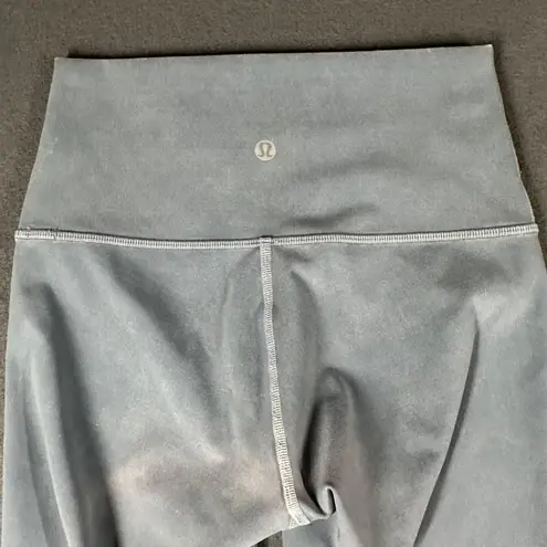 Lululemon Womens 2 Blue Wunder Under Gym Yoga Low Rise Stretch Leggings Long