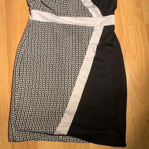 None Black and white dress color block dress