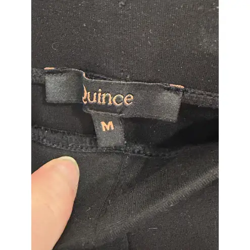 Quince Black Stretch Cropped Ponte Pants Medium Comfort Fit Straight Leg Career