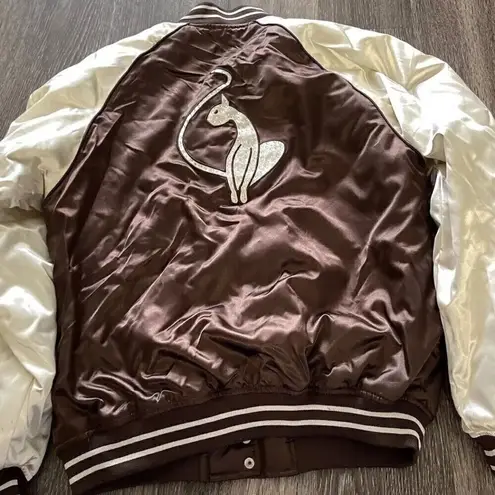 Baby Phat Vintage Puffer Bomber Jacket Satin Liner White Stones Women’s Sz 2XL