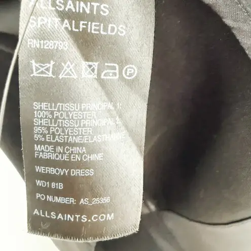 All Saints Spitalfields Japanese Cloth Lightweight Werbovy Mini Dress Black Sz 8