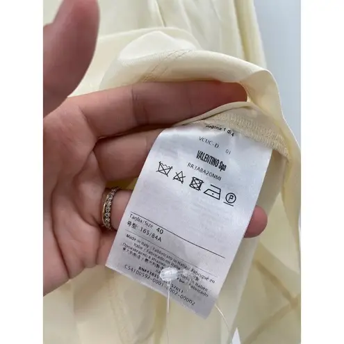 Red Valentino Cream Long Sleeve Quarter Zip Turtleneck Top Size 40 NWT