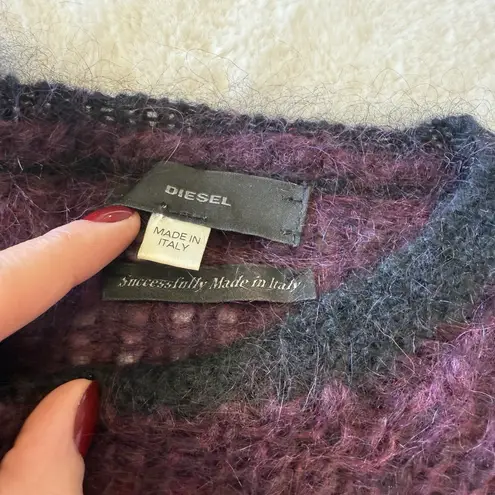 Diesel Wool Mohair Sweater Designer Streetwear Abstract Crewneck Small Italy