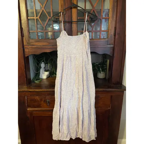 Wilfred Broadway Midi Dress Purple Floral Print Spaghetti Strap Summer Casual