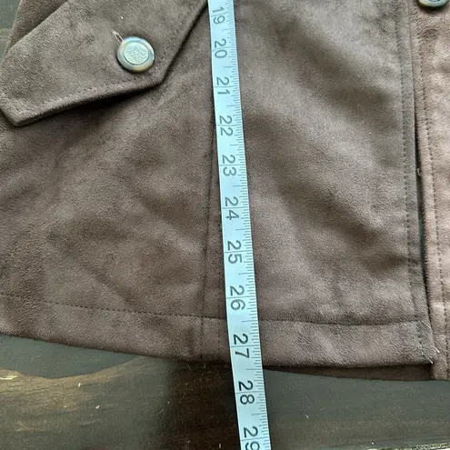 Armani Collezioni A Collezioni Suede chocolate brown leather jacket coat women's M NEW