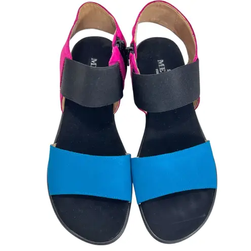 SESTO MEUCCI Eirlys Sling Back Sandals Blue Pink Soft Nubuck Italy Size 9