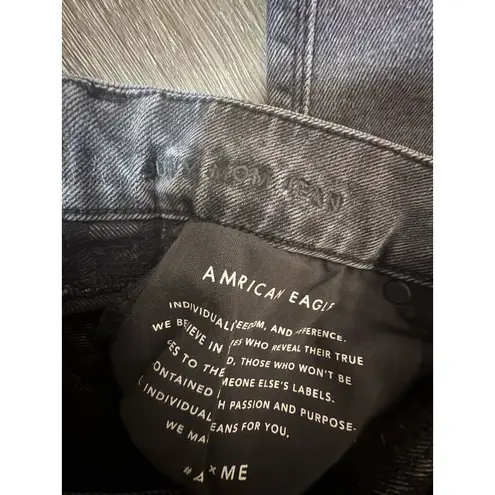 American Eagle  Faded Black/Dark Gray Stretch Skinny Jeans, Curvy Mom Jean, 0R