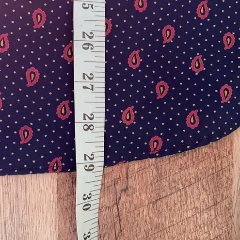 Levi Strauss & Co Women's Paisley Print Collared Shirt Blouse Navy Blue Size 1X