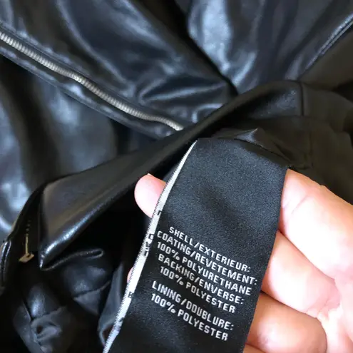 Bagatelle Faux leather Draped Zip Jacket Black Size Small