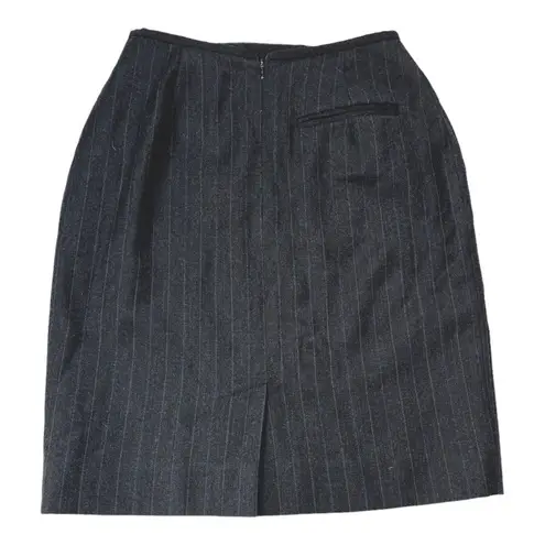 Ralph Lauren Lauren  Pinstripe Pencil Wool Mini Skirt Dark Gray Size 2 Petite