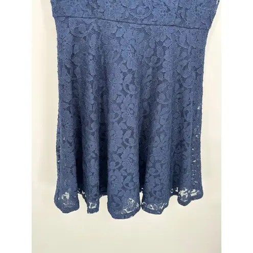 Speechless  Dark Blue Floral Lace Sleeveless Mini Dress Women's Size Medium M