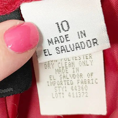 Requirements Vintage Red Wool Blend Aztec Print Fringe Hem Midi Skirt Size 10