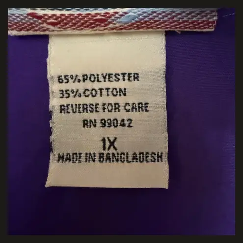 Las Olas LSU Tigers 2007 National Champions Button Shirt Women’s 1X Purple Embroidered