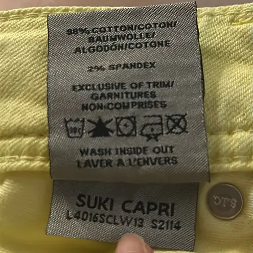 Silver Jeans Suki Capri Womens Pale Yellow Denim Pants Pockets 26 L4016SCLW13