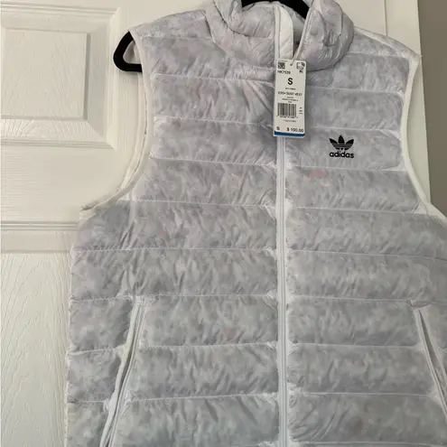 Adidas  White Puffer Winter Jacket Vest NWT