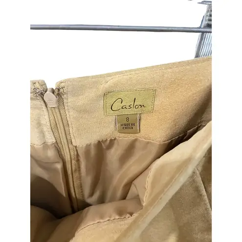 Caslon Y2K Suede Leather Pencil Skirt Beige Size 8 Neutral Quiet Luxury Winter