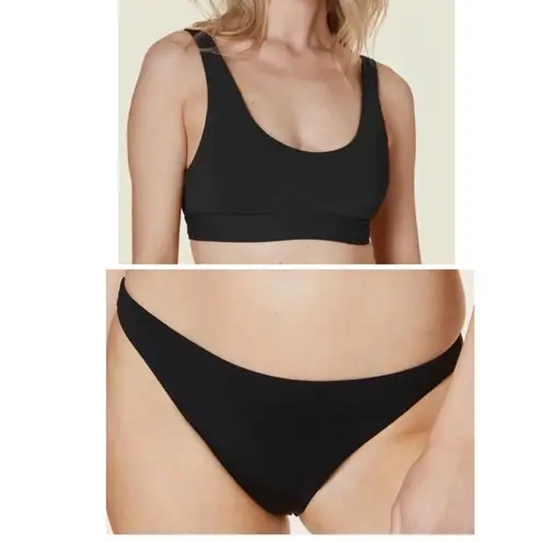 Andie Bikini Set Ventura Top Cheeky Bikini Bottom‎ Black size M NWT thumbnail 2