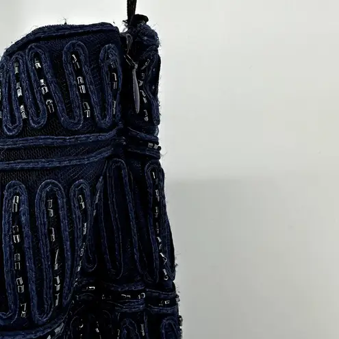 Sue Wong Nocturne Mini Strapless Dress Embellished Beaded Evening Navy Blue 4
