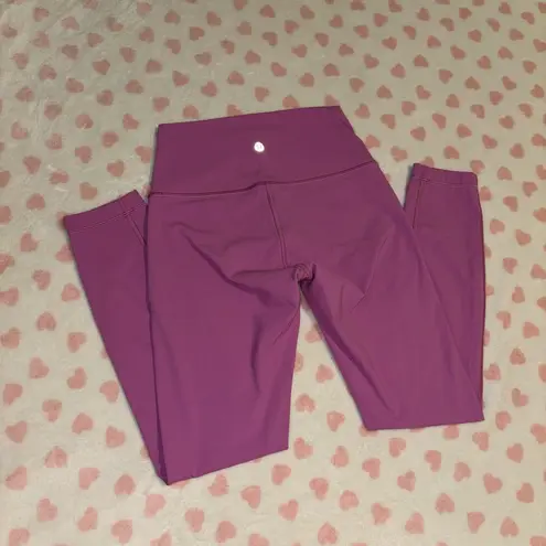 Lululemon wunder under leggings size 4 magenta glow 25”