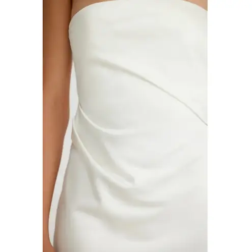 NWT Significant Other Lucile Strapless Satin Gown with Train Bone Sz 8 $295 White