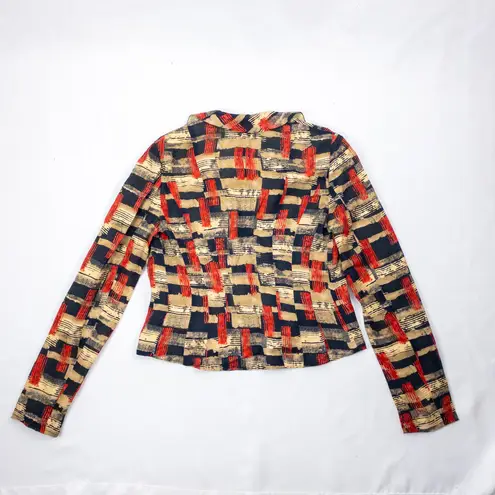 Elie Tahari Vintage Red Blue Striped Blazer Womens Small