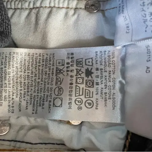 Levi's Levi’s 501 Cut Off Jean Shorts High Rise Raw Hem Size 28 Dark Blue Wash