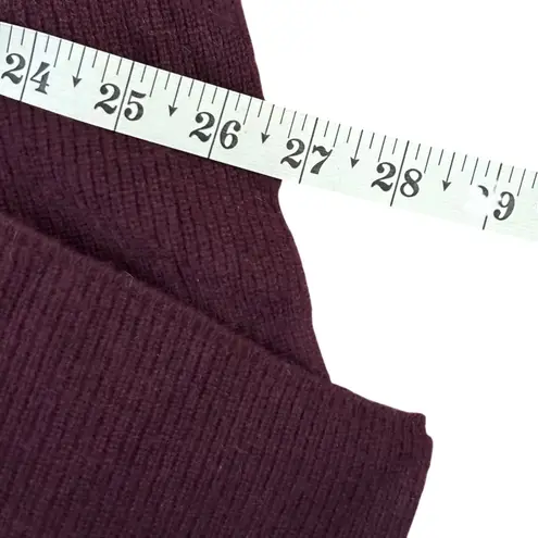 Club Monaco 100% Cashmere Wrap Sweater Sz XS Wine Red Asymmetric Quiet Luxury