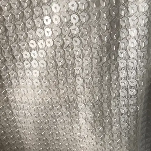 New York And Company Cream Sequin Tank Top Size M