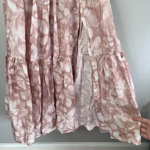 Hutch Anthropologie NEW Aurora Linen Smocked Sleeveless Maxi Dress Brown 14W