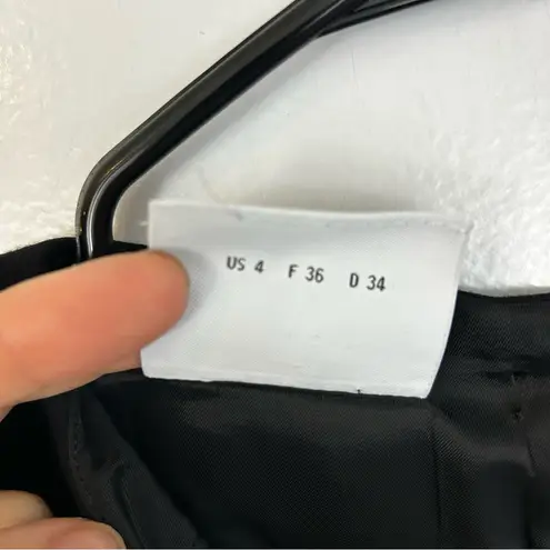 Akris Punto Black Sleeveless Split Neck Sheath Midi Dress Size 4