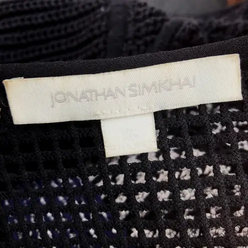 Jonathan Simkhai women’s black Grid mesh jacket size extra small XS
