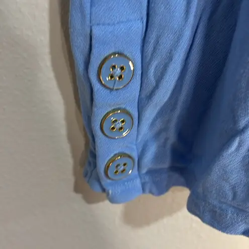 kim rogers Blue Asymmetrical Blouse Relaxed Fit