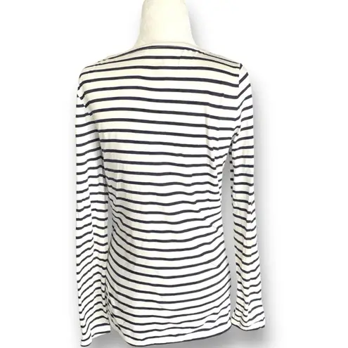 Boden Gingerbread Candy Cane Holiday Stripe Long Sleeve Top Size 4 Festive White