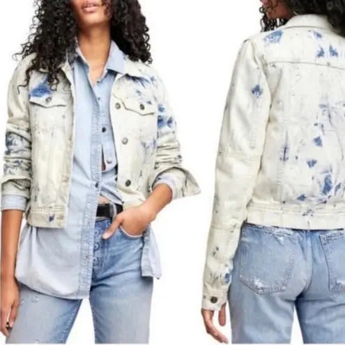 Free People  Rumors Denim Jacket – Jones Tie Dye | Size Small - Image 5