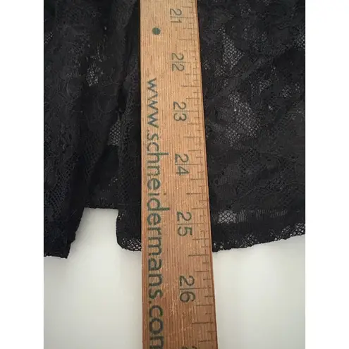 Guess  Black Lace Top Size S Sheer Goth Vampire Witchy Whimsigoth Button Up - Image 9
