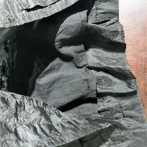 Hofmann Copenhagen Isabella Black Floral Lace Midi Dress Square Neck Puff Sleeve Size 4