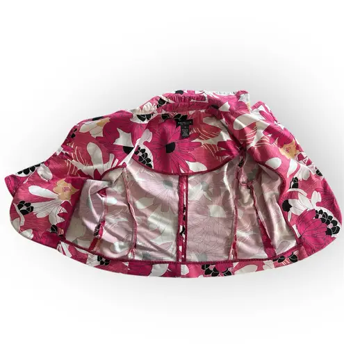 Rafaella Vibrant Pink Floral Button-Front 3/4 Sleeves Jacket Top (1079)