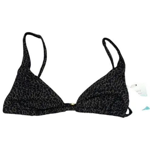 ANDIE NWT  Swim X Demi Moore The Tropez Triangle Bikini Top S Black Gold #3326