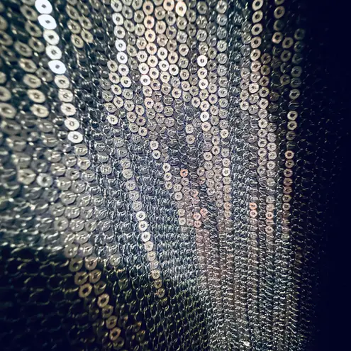 Buckley Tailors Women's Size 10 Sequined Blazer Jacket Silver Metallic Draped