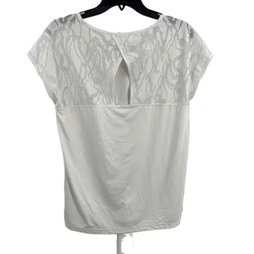 Columbia  White Quick Dry Lightweight Mesh Shoulders Round Neck T-Shirt Medium‎