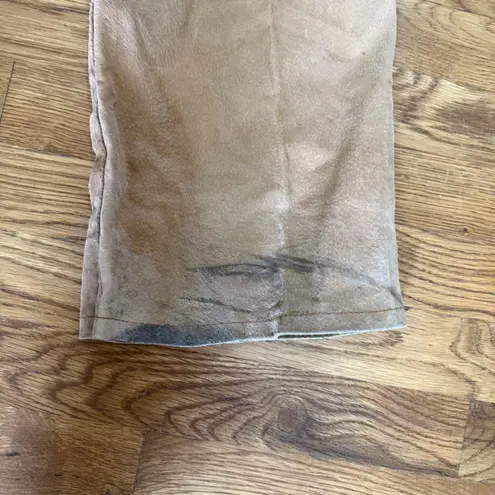 Louise Paris Suede Leather Pants Women's Size 15 Tan Brown Western Style