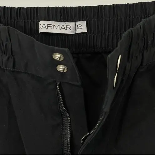 Carmar Black Jogger Cotton Pants SIZE 8 Elastic Waist with Zip and Snap Fly