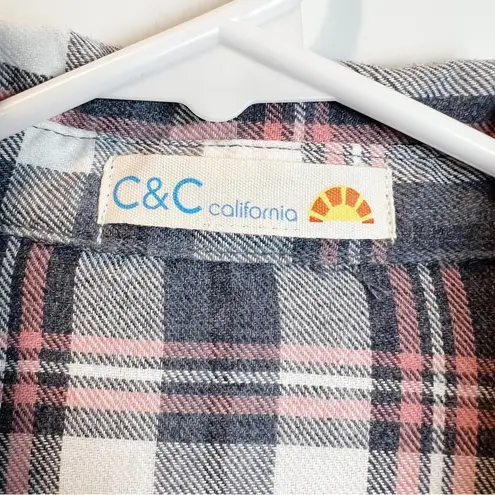 C&C California C & C California - Plaid Tie Front Long Sleeve Flannel - Sz. M